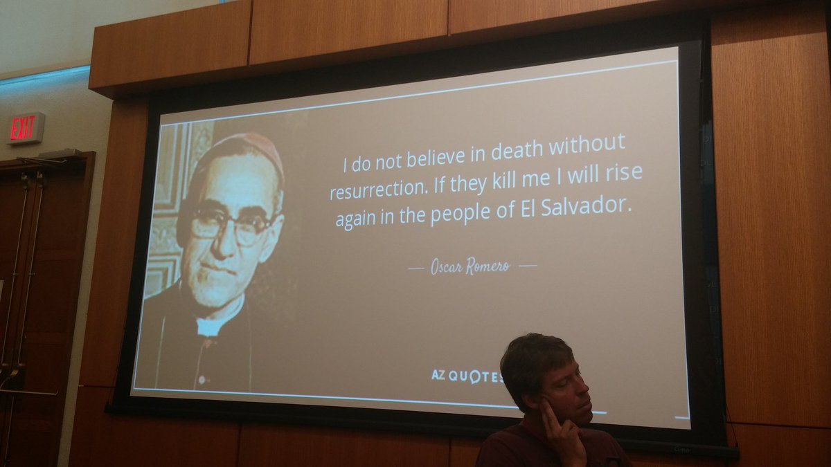 Words of Archbishop Oscar Romero ring out in plenary session. #AgSpirit https://t.co/9XAPtyG4y3